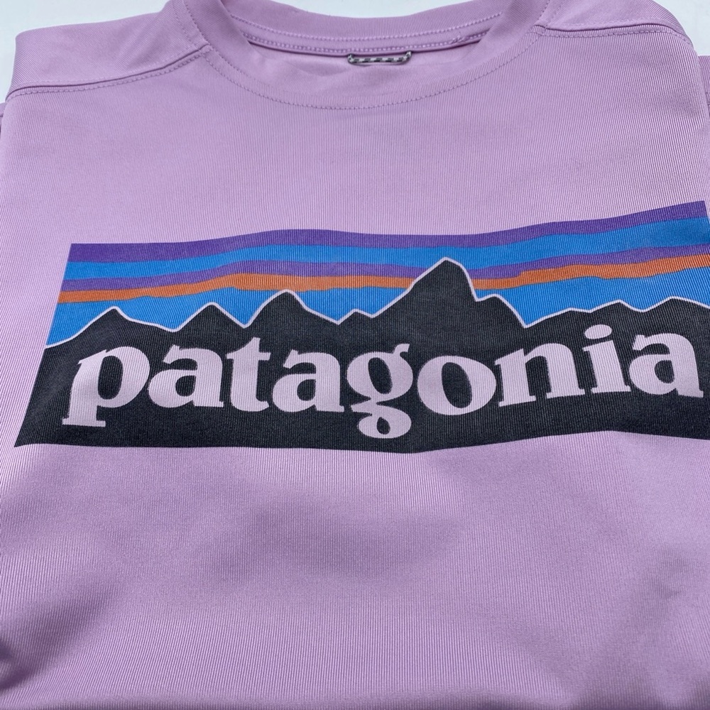 Patagonia Kids Capilene Silk-weight UPF T Short Sleeve Shirt Purple Large 12 LG - Picture 5 of 6